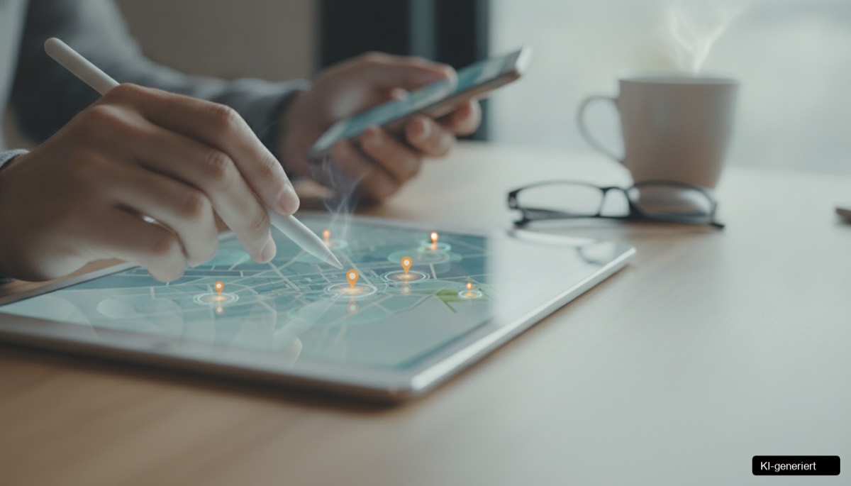 Karte von Österreich mit Unternehmensmarkierungen, die Google Maps Kunden gewinnen und lokale Sichtbarkeit steigern.
